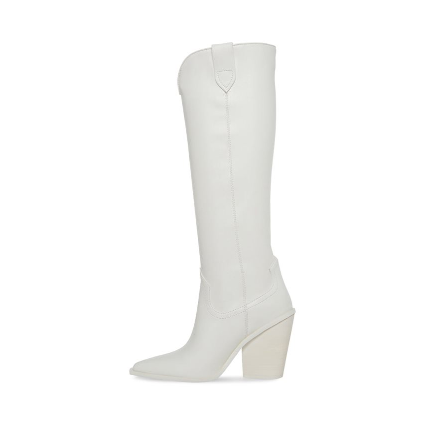 White Steve Madden Bronco Women's Knee-high Boots | PH 7658WCQ